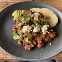 Arepas con frijoles with almond feta (vegan) at Small Graces in Footscray
