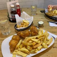 All vegan fish'n'chips menu at Sutton and Sons in North London