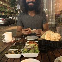 “Vegan tasting dish” so yummy! With some chamomile teas:) at Sitti in Raleigh