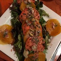 Golden Beet salad with sliced Roma Tomato and candied pistachios  at Sound Bites Grill in Sedona