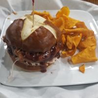 Seriously so good! The sweet potato chips were delicious too. at Epic Deli in Mchenry