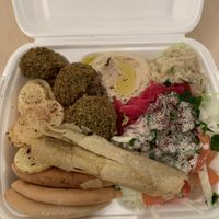 Vegan plate at Abi Falafel in Ljubljana