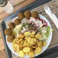 Falafel plate  at Abi Falafel in Ljubljana