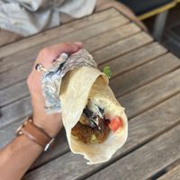 Falafel and aubergine wrap  at Abi Falafel in Ljubljana