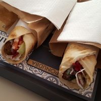 Falafel sandwiches  at Abi Falafel in Ljubljana