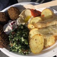 vegan menu at food market at Abi Falafel in Ljubljana