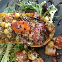 Stuffed roast squash (made vegan) at Aurora Ozone Hotel in Kangaroo Island
