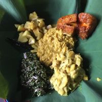 Vegan curries  at Rasa Gedara in Anuradhapura