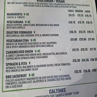 Pizza choices at Scribbles Pizza House in Elgin