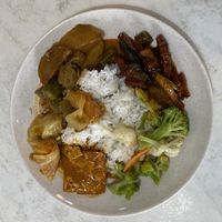 The eggplant and ‘pork’ dish was excellent   at Yuan Wei Veggie House in Masai