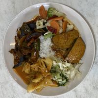 The ‘fish’ fillets were tasty too  at Yuan Wei Veggie House in Masai