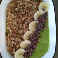 Smoothie bowl with spinach and and much more... Very tasty! at Eight - The Health Lounge in Lisbon