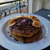 Blueberry pancakes.  at Eight - The Health Lounge in Lisbon