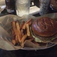 Impossible burger with fries! at Johnny's Blitz in Westmont