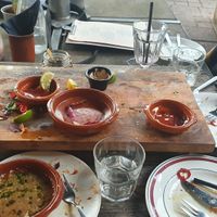 Vegan Tapas aftermath. It was too good to even think about making a picture before we finished the starter plate and the main plate at Gaudi's in Amersfoort