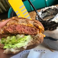 Juicy details of vegan burger at Regrub Burger Bar in Calgary