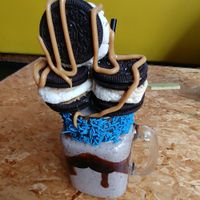 Vegan Cookie Monster shake at Regrub Burger Bar in Calgary