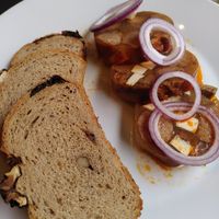 Tlačenka, typical Czech snack. Recommended! at Střecha in Prague