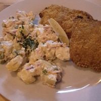 Schnitzel (if I remember it correctly) at Střecha in Prague