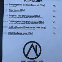 Menu 2 at Střecha in Prague