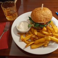Chilli burger at Střecha in Prague