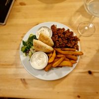 kebab plate at Střecha in Prague