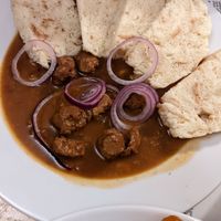 Beer goulash & dumplings at Střecha in Prague