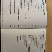 Menu  at Střecha in Prague