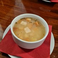 Garlic soup - you must try at Střecha in Prague