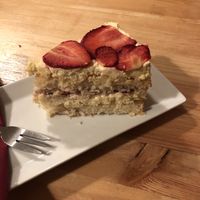 strawberry cake  at Střecha in Prague