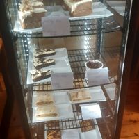 Selection of desserts at Střecha in Prague