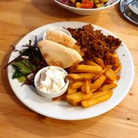 Kebap and gnocchi at Střecha in Prague