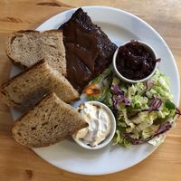 Ribs with plum sauce😋  at Střecha in Prague