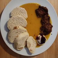 Typical Chech food (forgot the name) at Střecha in Prague