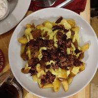 Poutine with jackfruit at Střecha in Prague