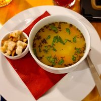 Garlic Soup at Střecha in Prague