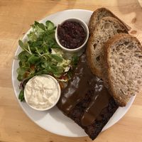 Ribs with plum sauhungry  at Střecha in Prague