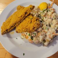 Schnitzel at Střecha in Prague