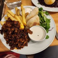 Kebab plate at Střecha in Prague