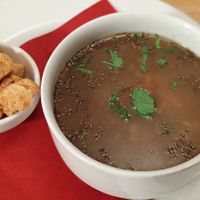 Garlic soup at Střecha in Prague