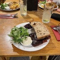 It’s not burned, it’s plum marmelade!  at Střecha in Prague