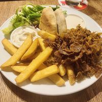 Kebab plate - one of several meals had here  at Střecha in Prague