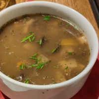 Potato soup at Střecha in Prague