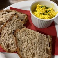 No-egg spread (must try it!) at Střecha in Prague