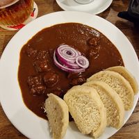 Goulash & Bread Dumplings at Střecha in Prague