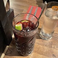 Blueberry and violet lemonade   at Střecha in Prague