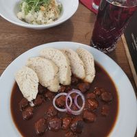 Gulasch and Risotto at Střecha in Prague