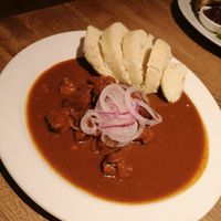 Traditional central European cuisine, Czech style at Střecha in Prague