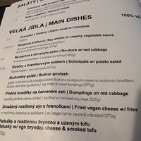 The goulash and dumplings are delicious; and they inspire me to sample the rest of the menu.  at Střecha in Prague