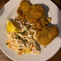 Schnitzel at Střecha in Prague